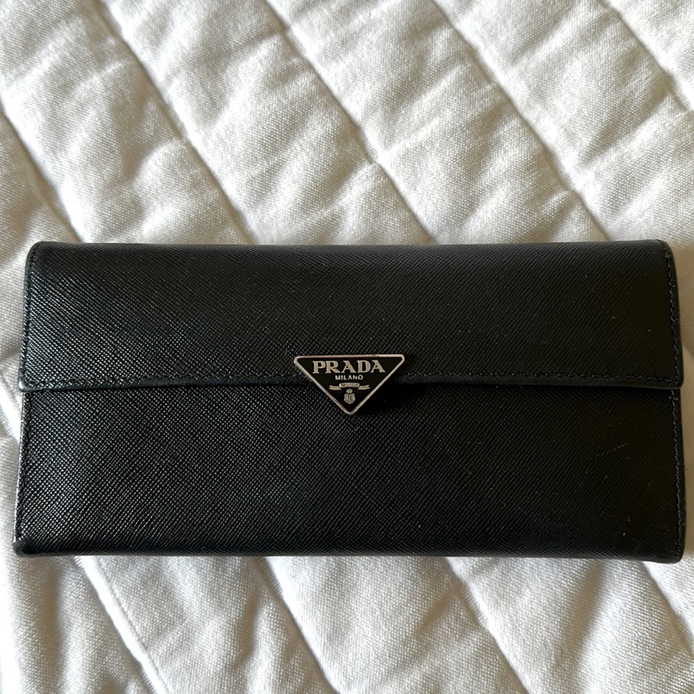 Prada large Saffiano Leather Wallet
